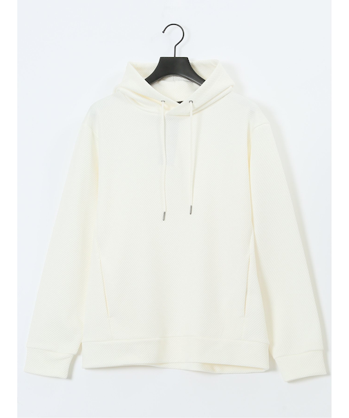 ストレッチ ふくれジャガード プルパーカー