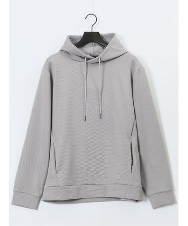 ストレッチ ふくれジャガード プルパーカー