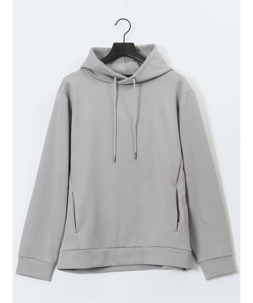 ストレッチ ふくれジャガード プルパーカー