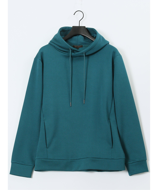 ストレッチ ふくれジャガード プルパーカー