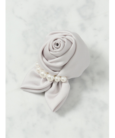 サテンパールローズ コサージュ