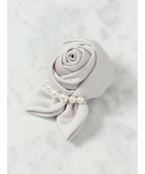 サテンパールローズ コサージュ