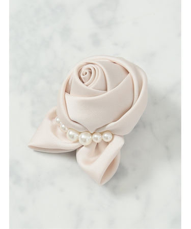 サテンパールローズ コサージュ