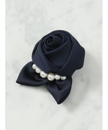 サテンパールローズ コサージュ