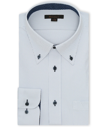 ノンアイロンストレッチ NEWスタンダードフィット ボタンダウン長袖ニットシャツ