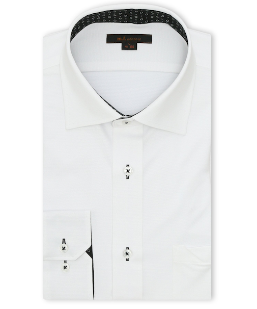 ノンアイロンストレッチ NEWスタンダードフィット ワイドカラー長袖ニットシャツ