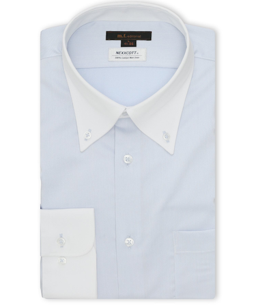 綿100% ノンアイロン NEWスタンダードフィット ボタンダウン長袖シャツ