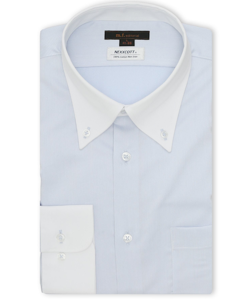 綿100% ノンアイロン NEWスタンダードフィット ボタンダウン長袖シャツ