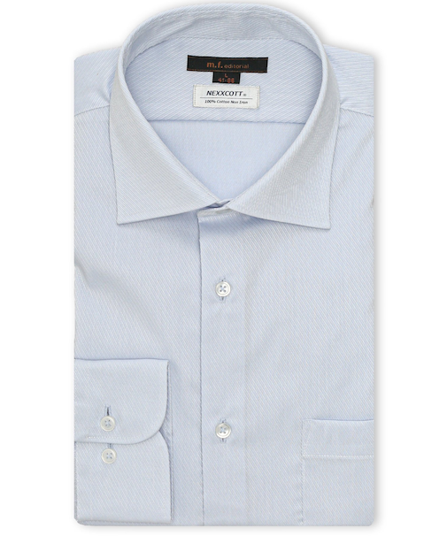 綿100% ノンアイロン NEWスタンダードフィット ワイドカラー長袖シャツ