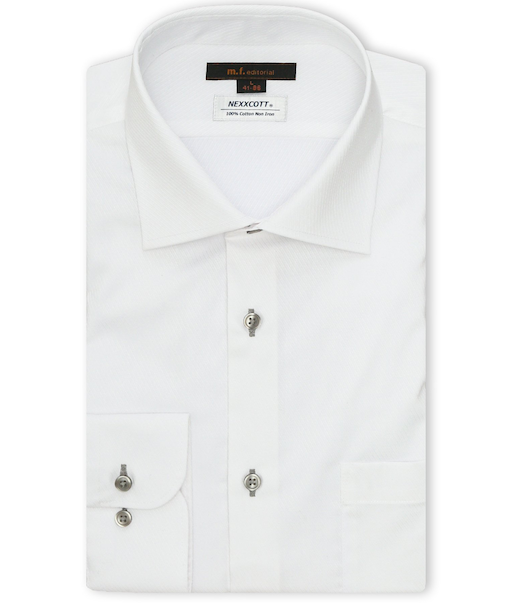 綿100% ノンアイロン NEWスタンダードフィット ワイドカラー長袖シャツ