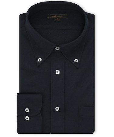 ノンアイロンストレッチ NEWスタンダードフィット ボタンダウン長袖ニットシャツ