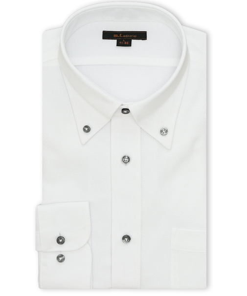 ノンアイロンストレッチ NEWスタンダードフィット ボタンダウン長袖ニットシャツ