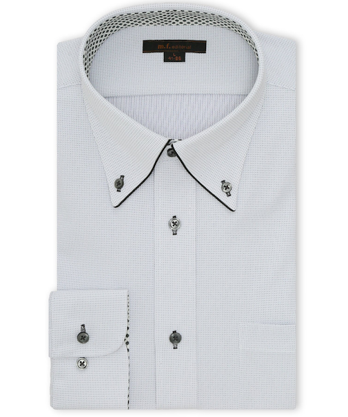 ノンアイロンストレッチ NEWスタンダードフィット ボタンダウン長袖ニットシャツ