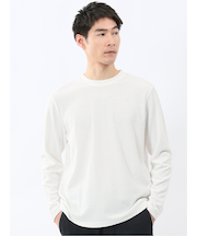 千鳥ジャガード クルーネック長袖Tシャツ