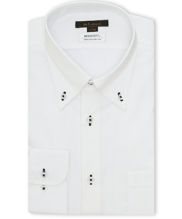 綿100% ノンアイロン NEWスタンダードフィット ボタンダウン長袖シャツ