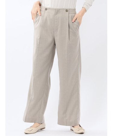 ビリーストライプ ワイドパンツ ベージュ(セットアップ可能)