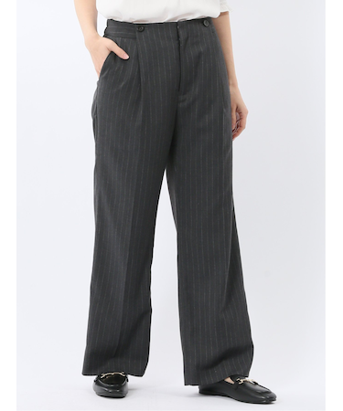 ビリーストライプ ワイドパンツ グレー(セットアップ可能)