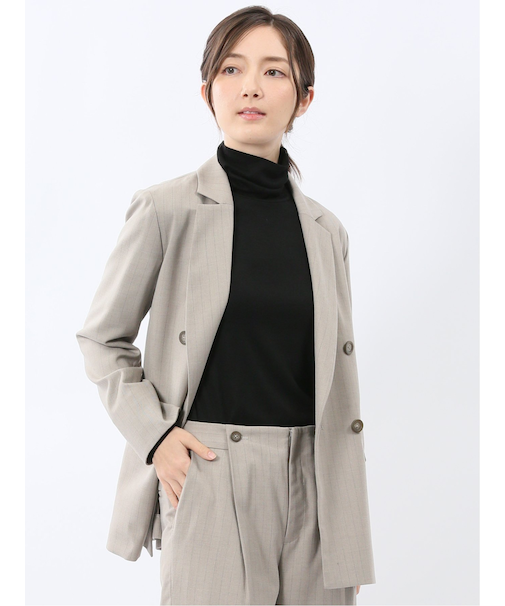 ビリーストライプ ダブルジャケット ベージュ(セットアップ可能)