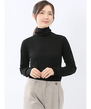 吸湿発熱 シアーテレコ タートルネック プルオーバー