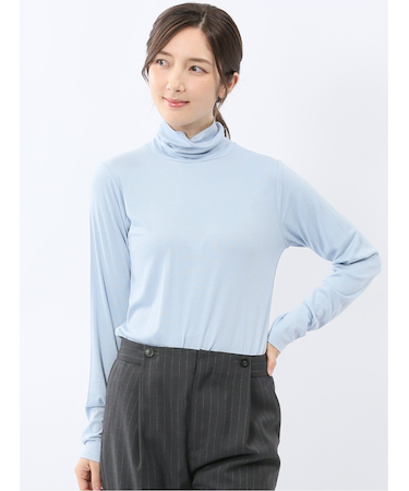 吸湿発熱 シアーテレコ タートルネック プルオーバー