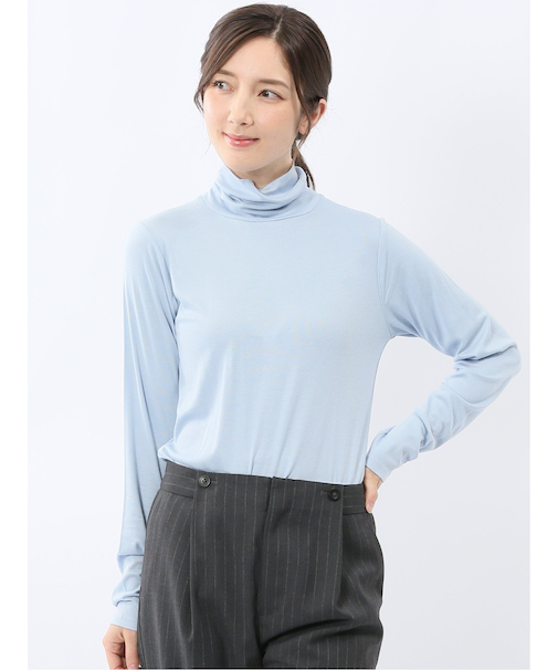 吸湿発熱 シアーテレコ タートルネック プルオーバー