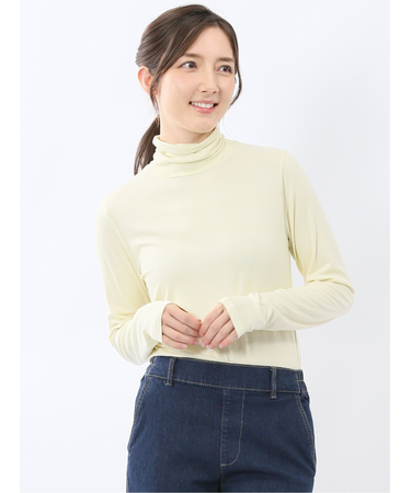 吸湿発熱 シアーテレコ タートルネック プルオーバー