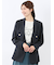 麻調合繊 ダブルジャケット 紺