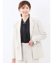 トリアセライク リラクシング 1ボタンジャケット ライトグレー(セットアップ可能)