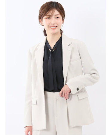 トリアセライク リラクシング 1ボタンジャケット ライトグレー(セットアップ可能)