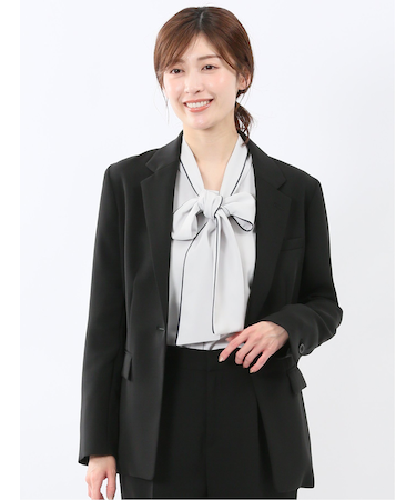 トリアセライク リラクシング 1ボタンジャケット 黒(セットアップ可能)