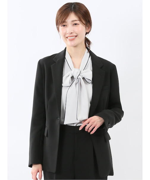 トリアセライク リラクシング 1ボタンジャケット 黒(セットアップ可能)