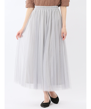 チャームベリーチック/CHRM BERRY TIC チュール無地 ギャザースカート