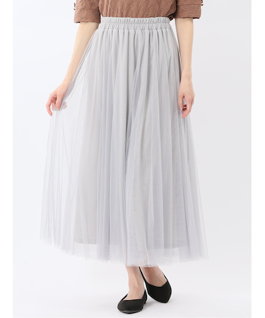 チャームベリーチック/CHRM BERRY TIC チュール無地 ギャザースカート