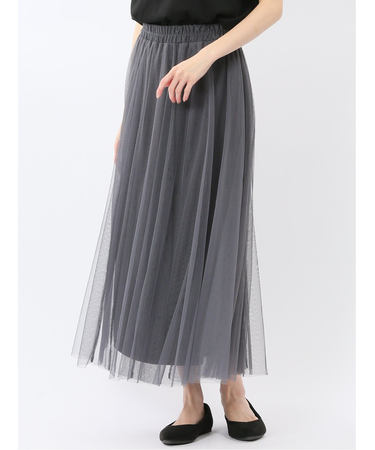 チャームベリーチック/CHRM BERRY TIC チュール無地 ギャザースカート