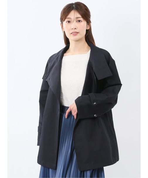 スタンドカラー ダブルトレンチコート