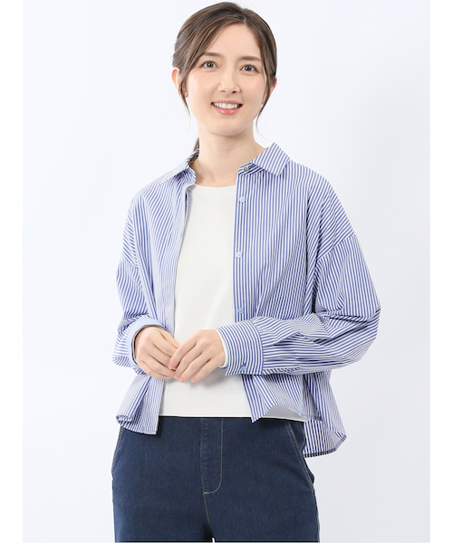 クロップド 比翼長袖ブラウス｜エムエフエディトリアルの通販｜&mall