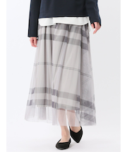 チャームベリーチック/CHRM BERRY TIC チュールチェック柄 ギャザースカート