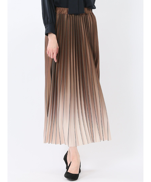 グラデーションプリーツ ロングスカート