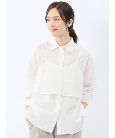 ビスチェ&レギュラーカラー長袖シャツ アンサンブル