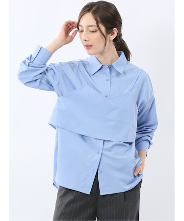 ビスチェ&レギュラーカラー長袖シャツ アンサンブル