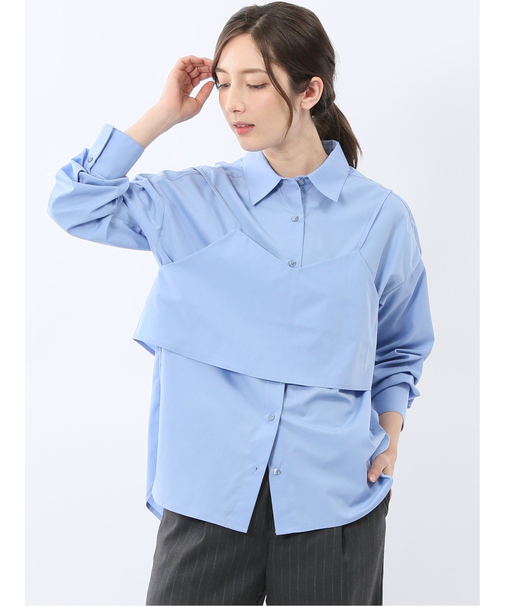 ビスチェ&レギュラーカラー長袖シャツ アンサンブル