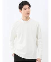 リンクスジャガード モックネック長袖Tシャツ