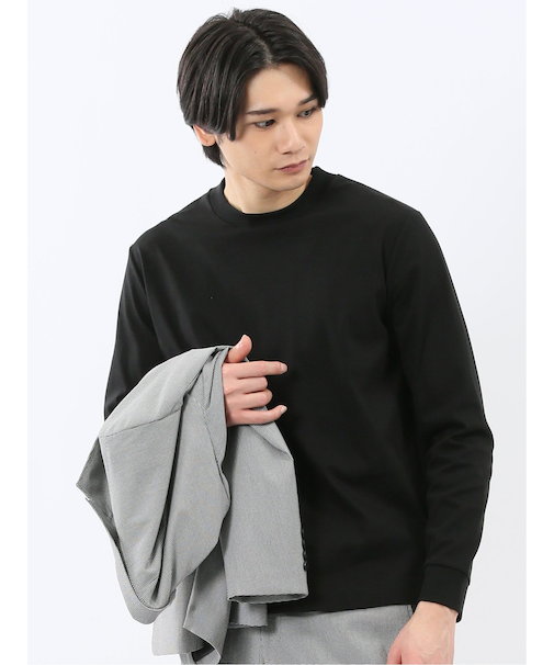 【DRESS T-SHIRT】シルケットスムス スロープネック 長袖Tシャツ