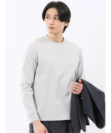 【DRESS T-SHIRT】シルケットスムス スロープネック 長袖Tシャツ