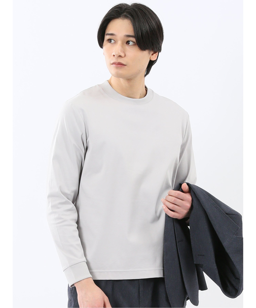 【DRESS T-SHIRT】シルケットスムス スロープネック 長袖Tシャツ