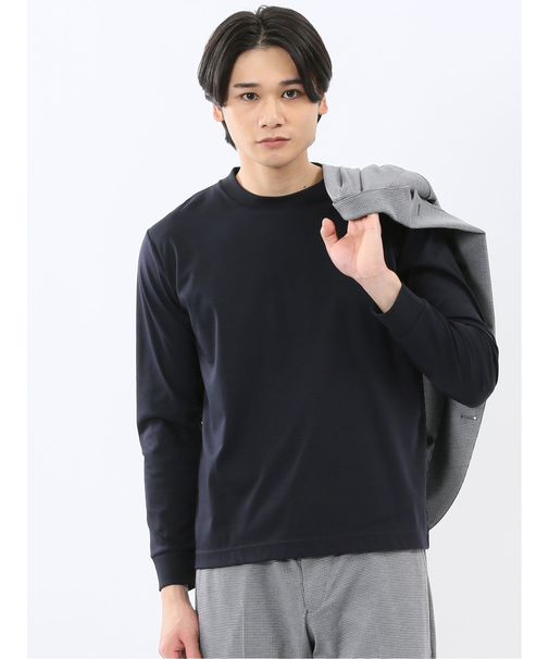 【DRESS T-SHIRT】シルケットスムス スロープネック 長袖Tシャツ