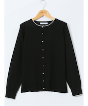 ハンドウォッシャブル 配色 クルーニットカーディガン