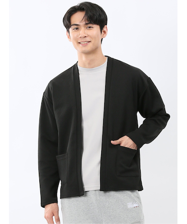 カウラ/Kaule ふくれジャガード ノーカラーカーディガン