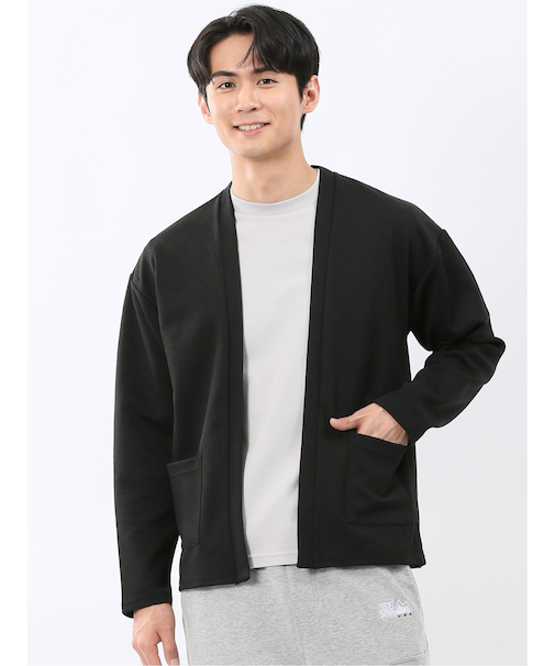 カウラ/Kaule ふくれジャガード ノーカラーカーディガン