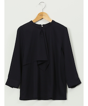 ラッフルフリル 7分袖 プルオーバー ブラウス